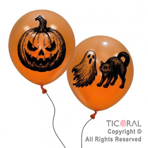 HALLOWEEN GLOBOS 12 PULG PREMIUM CRIATURAS DE TERROR X 6 UNIDADES